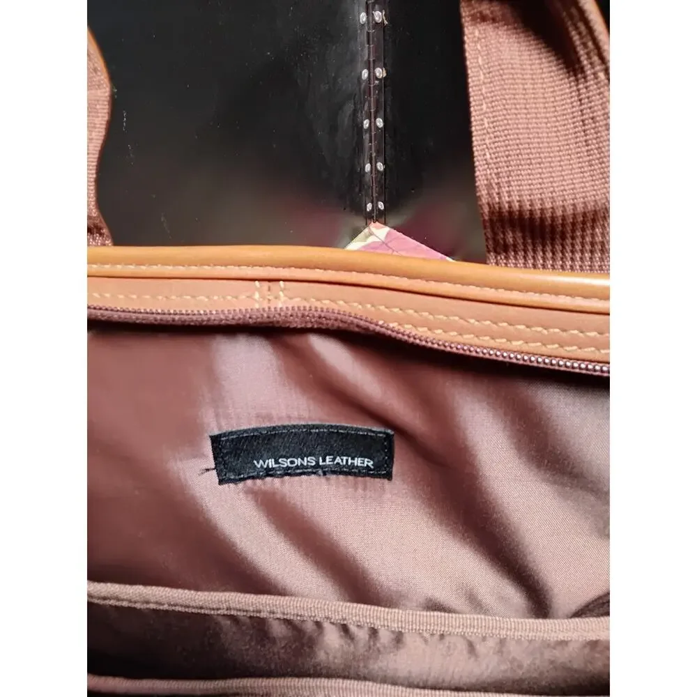 Wilson Leather Vintage Briefcase Messenger Laptop Computer bag Cognac brown